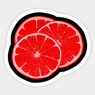 Three red grapefruits Sticker